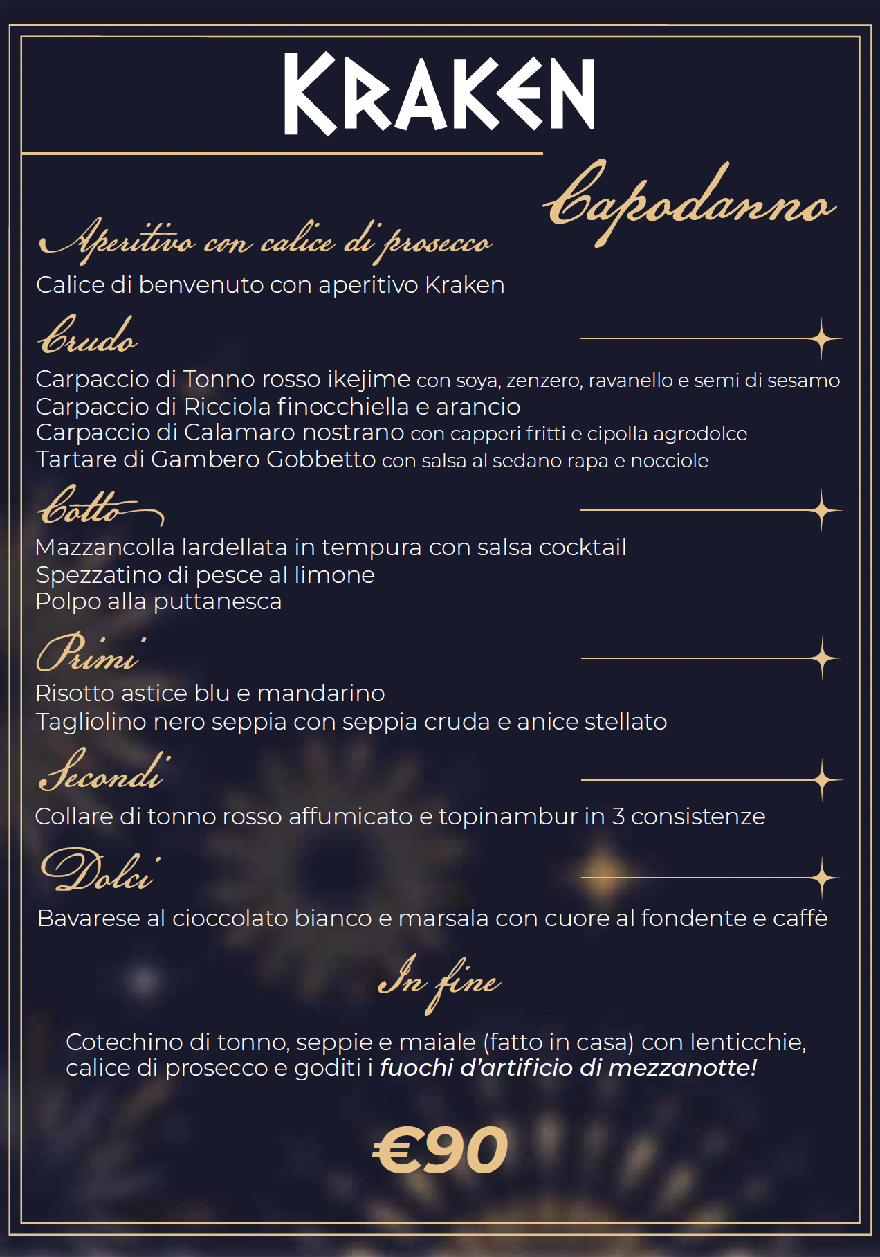 Capodanno 2026 al ristorante kraken